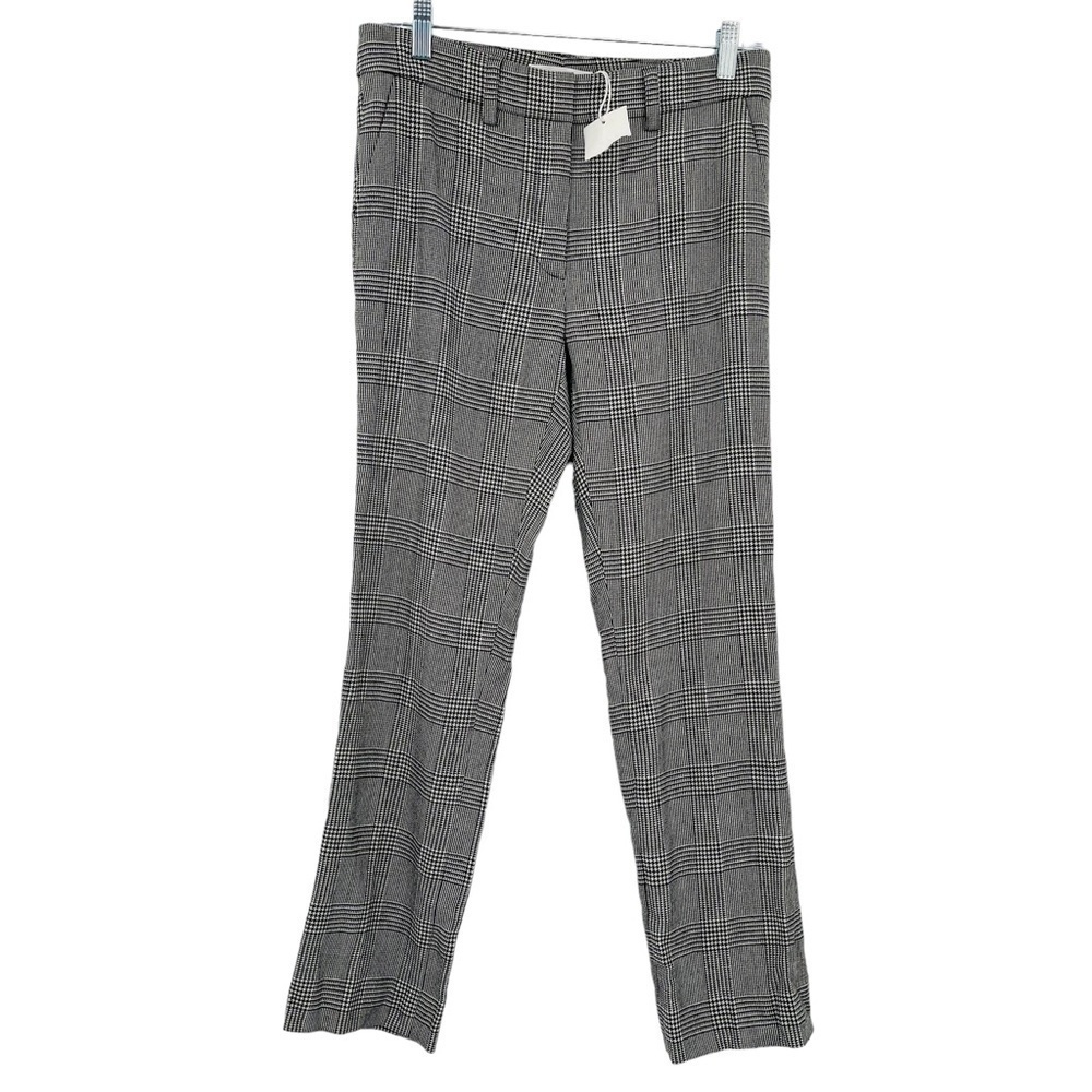 New Frame Cropped Perfect Trouser Pants Womens‎ 2 Plaid Houndstooth Preppy Wool